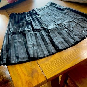 J Crew pleated faux leather skirt
